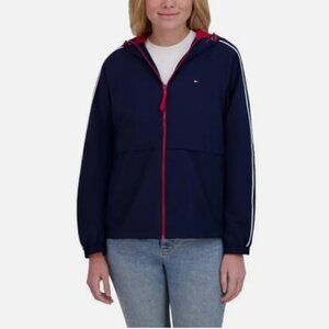 Tommy Hilfiger Womens Medium Windbreaker Jacket - Navy Blue
